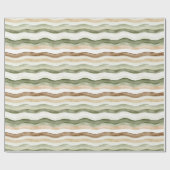 Papier Cadeau Brown Cream Green Stripes (Plat)