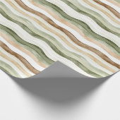 Papier Cadeau Brown Cream Green Stripes (Coin)