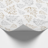 Papier Cadeau Brown et Argent Elegant Arbres de Noël Motif (Coin)