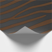 Papier Cadeau Brown et noir Zebra Stripes Poster de animal (Coin)