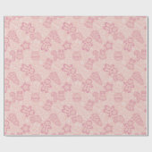 Papier Cadeau Brown et rose mignon Noël moderne (Plat)