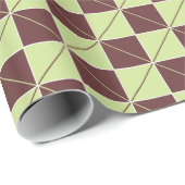 Papier Cadeau Brown et vert Geo Plaid (Coin rond)