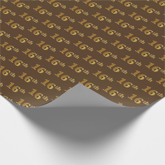 Papier Cadeau Brown, Faux Gold 16e (seizième) événement (Coin)