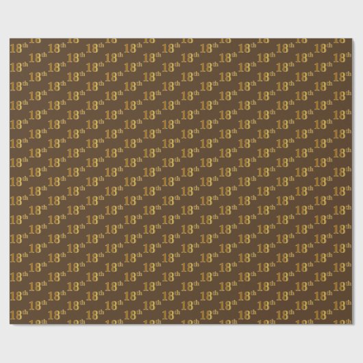 Papier Cadeau Brown, Faux Gold 18e (dix-huitième) (Plat)