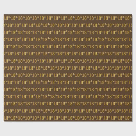 Papier Cadeau Brown, Faux Gold 18e (dix-huitième) (Plat)