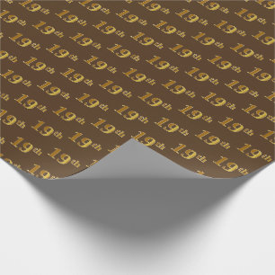 Papier Cadeau Brown, Faux Gold 19e (dix-neuvième)