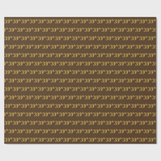 Papier Cadeau Brown, Faux Gold 39e (Trente-Neuvième) (Plat)