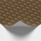 Papier Cadeau Brown, Faux Gold 3ème (troisième) Enveloppement d' (Coin)