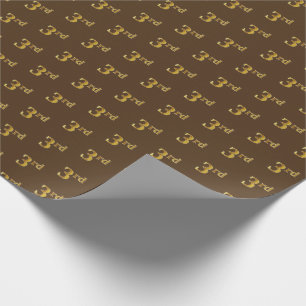 Papier Cadeau Brown, Faux Gold 3ème (troisième) Enveloppement d'