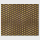 Papier Cadeau Brown, Faux Gold 40th (Quarantième) (Plat)