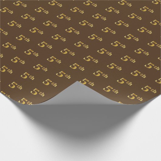 Papier Cadeau Brown, Faux Gold 5e (cinquième) Event Wrapper Pape (Coin)