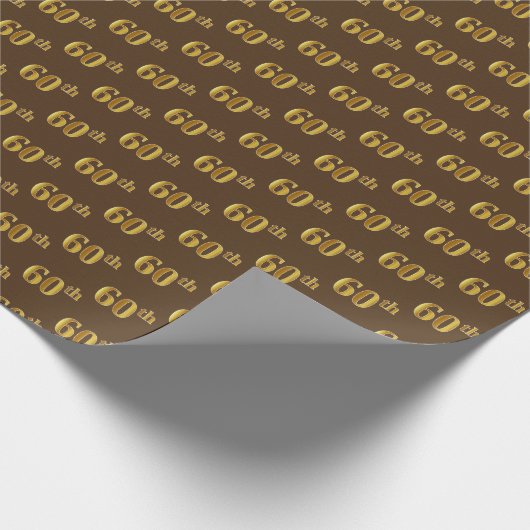 Papier Cadeau Brown, Faux Gold 60e (Soixantième) (Coin)