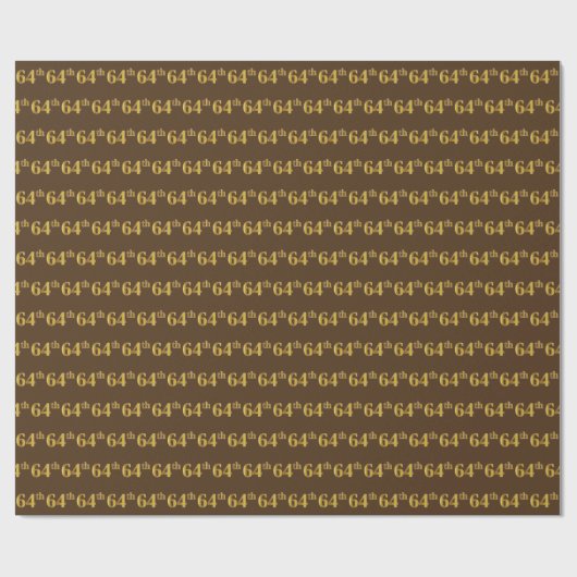 Papier Cadeau Brown, Faux Gold 64e (Soixante-quatrième) (Plat)