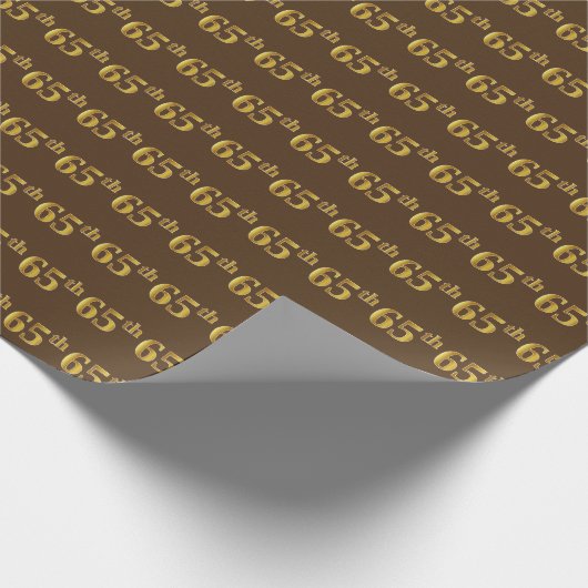Papier Cadeau Brown, Faux Gold 65e (Soixante-cinquième) (Coin)