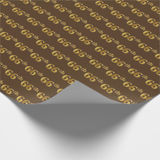 Papier Cadeau Brown, Faux Gold 66e (Soixante-sixième) (Coin)