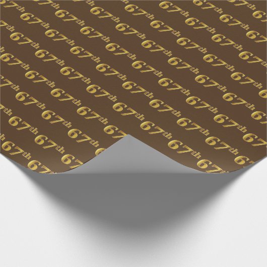 Papier Cadeau Brown, Faux Gold 67e (Soixante-septième) (Coin)