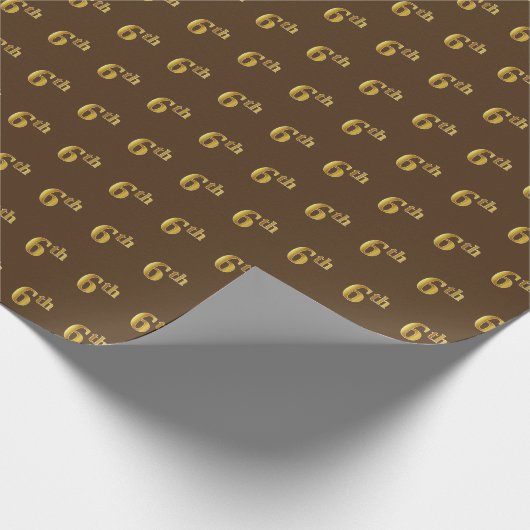 Papier Cadeau Brown, Faux Gold 6e (Sixième) événement (Coin)