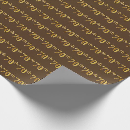 Papier Cadeau Brown, Faux Gold 70th (Seveneth) (Coin)