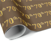 Papier Cadeau Brown, Faux Gold 70th (Seveneth) (Coin rond)