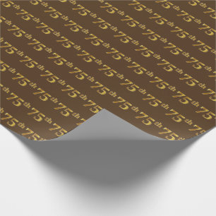 Papier Cadeau Brown, Faux Gold 75e (Soixante-quinzième)