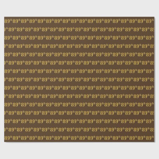Papier Cadeau Brown, Faux Gold 89e (Quatre-vingt-neuvième) (Plat)