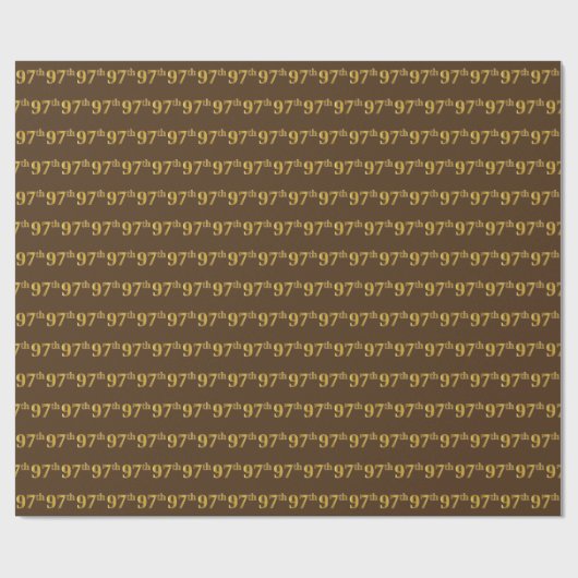 Papier Cadeau Brown, Faux Gold 97e (Quatre-vingt-dix-septième) (Plat)