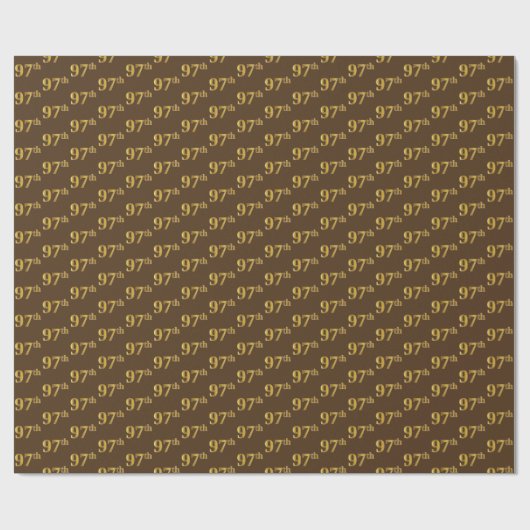 Papier Cadeau Brown, Faux Gold 97e (Quatre-vingt-dix-septième) (Plat)
