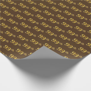 Papier Cadeau Brown, Faux Gold 99e (Quatre-vingt-dix-neuvième)