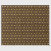 Papier Cadeau Brown, Faux Gold 9th (Neuvième) (Plat)
