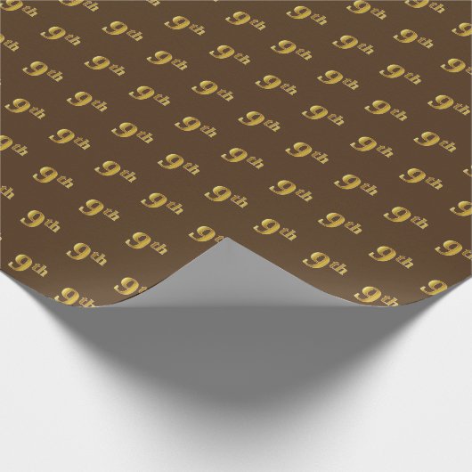 Papier Cadeau Brown, Faux Gold 9th (Neuvième) (Coin)