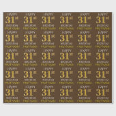 Papier Cadeau Brown, Faux Gold "HAPPY 31st BIRTHDAY" (Plat)