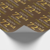 Papier Cadeau Brown, Faux Gold "HAPPY 72nd BIRTHDAY" (Coin)