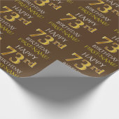 Papier Cadeau Brown, Faux Gold "HAPPY 73rd BIRTHDAY" (Coin)