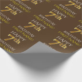 Papier Cadeau Brown, Faux Gold "HAPPY 7th BIRTHDAY" (Coin)