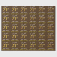 Brown, Faux Gold "HEUREUX 21ème anniversaire"