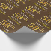 Papier Cadeau Brown, Faux Gold "HEUREUX 58e ANNIVERSAIRE" (Coin)