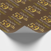 Papier Cadeau Brown, Faux Gold "HEUREUX 59e ANNIVERSAIRE" (Coin)