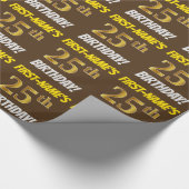 Papier Cadeau Brown, Faux/Imitation Gold, "25e anniversaire" (Coin)