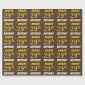 Papier Cadeau Brown, Faux/Imitation Gold, "29e ANNIVERSAIRE" (Plat)