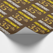 Papier Cadeau Brown, Faux/Imitation Gold, "35e anniversaire" (Coin)