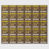 Papier Cadeau Brown, Faux/Imitation Gold, "36e anniversaire" (Plat)