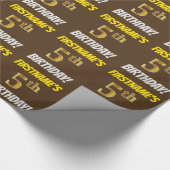 Papier Cadeau Brown, Faux/Imitation Gold, "5e anniversaire" (Coin)