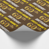 Papier Cadeau Brown, Faux/Imitation Gold, "60e ANNIVERSAIRE" (Coin)