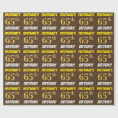 Papier Cadeau Brown, Faux/Imitation Gold, "65e anniversaire" (Plat)