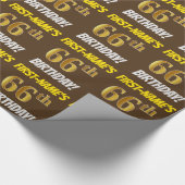 Papier Cadeau Brown, Faux/Imitation Gold, "66e anniversaire" (Coin)