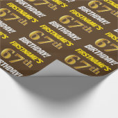 Papier Cadeau Brown, Faux/Imitation Gold, "67e anniversaire" (Coin)