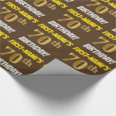Papier Cadeau Brown, Faux/Imitation Gold, "70e ANNIVERSAIRE" (Coin)