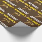 Papier Cadeau Brown, Faux/Imitation Gold, "7ème anniversaire" (Coin)