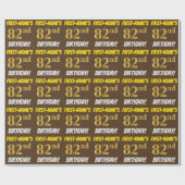 Papier Cadeau Brown, Faux/Imitation Gold, "82e anniversaire" (Plat)
