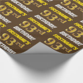 Papier Cadeau Brown, Faux/Imitation Gold, "93e anniversaire" (Coin)